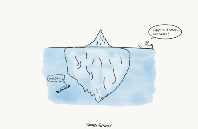the habit of looking below the surface - iceberg