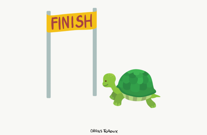 working at night - tortoise and hare